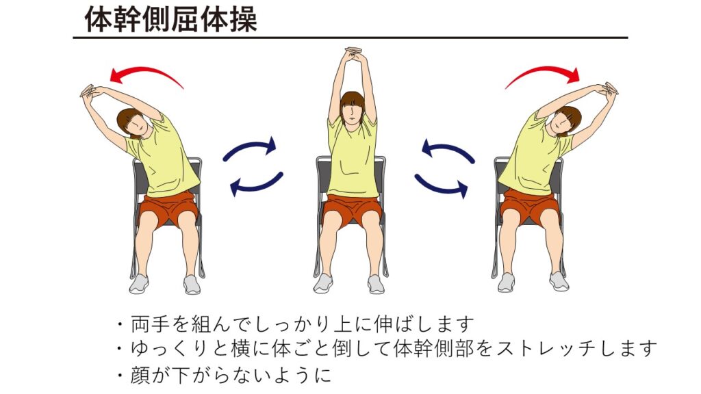 体幹側屈体操のイラスト